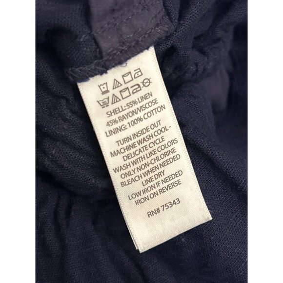 Haute Hippie Navy Jumpsuit XS Wide Leg Boho Linen Blend Resort Wear Coastal Chic - Picture 5 of 5